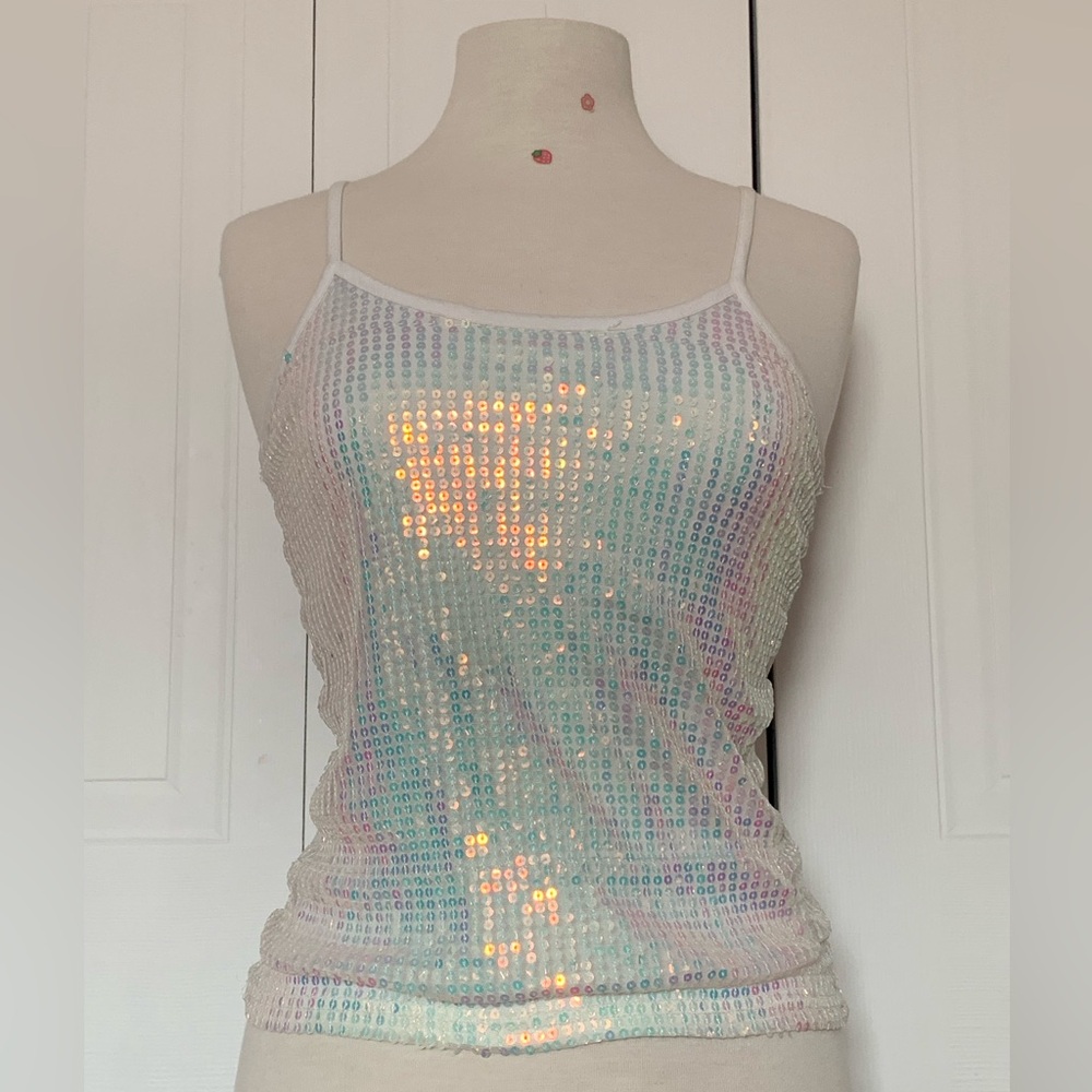 Sequin Tank Top - White Iridescent🤍 (SOLD ON MARKETPLACE‼️)